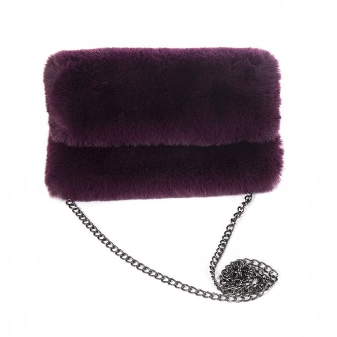 Cortina Faux Fur Bag - Plum