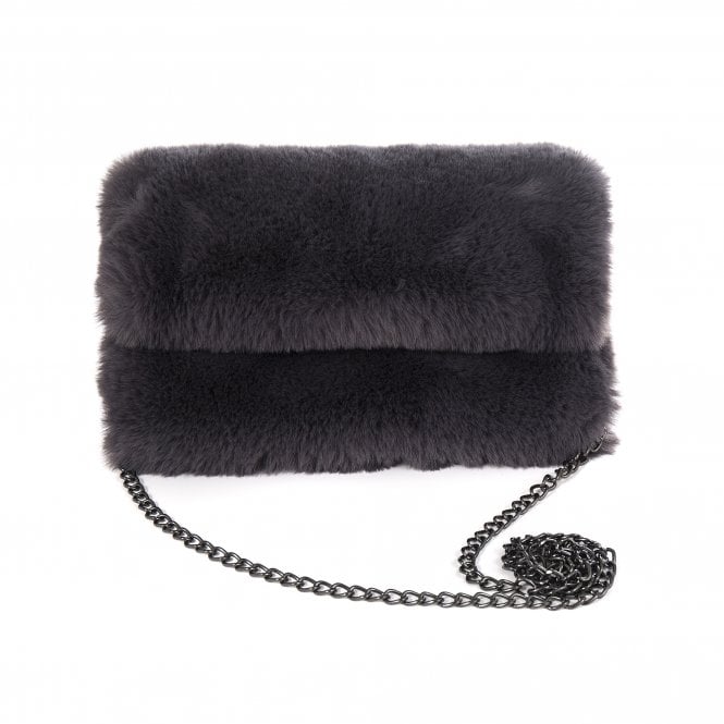 Cortina Faux Fur Bag - Slate Grey