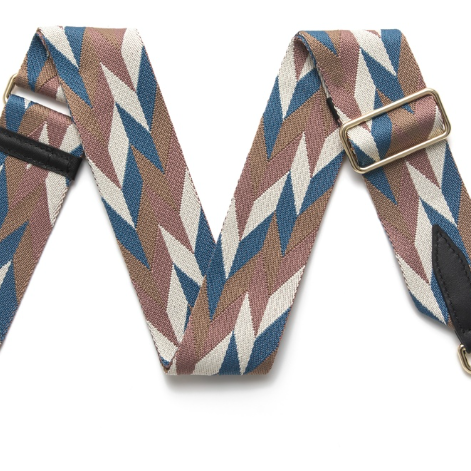 Bag Strap - Taupe & Teal Chevron