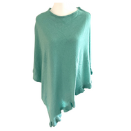 Italian Wool Poncho Aqua