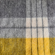 Unisex Wool Scarf - Grey and Yellow