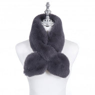 Faux Fur Scarf - Slate Grey