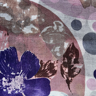 Fine Wool Scarf - Purple, Pink & Grey