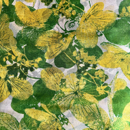 Silk Floral Scarf - Green & Yellow