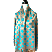Taupe & Teal Spot Scarf