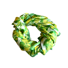 Silk Floral Scarf - Green & Yellow