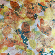 Silk Floral Scarf - Yellow & Orange