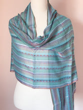 Stripe weave scarf - Marine