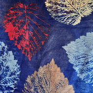 Navy Shimmer Leaf Scarf