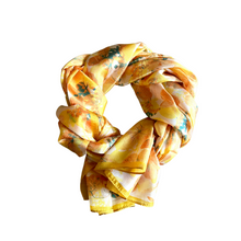 Silk Floral Scarf - Yellow & Orange