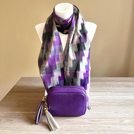 Genoa Bag, Ikat Weave Scarf, & Tassel