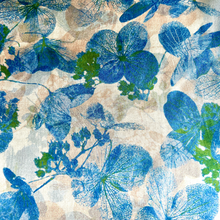 Silk Floral Scarf - Blue & Green