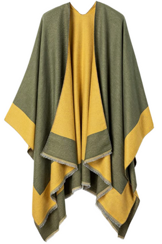 Reversible Wrap - Olive and Mustard