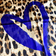 Silk Leopard Heart Scarf