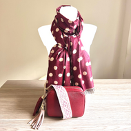 Genoa Bag, Spot Scarf, Strap & Tassel
