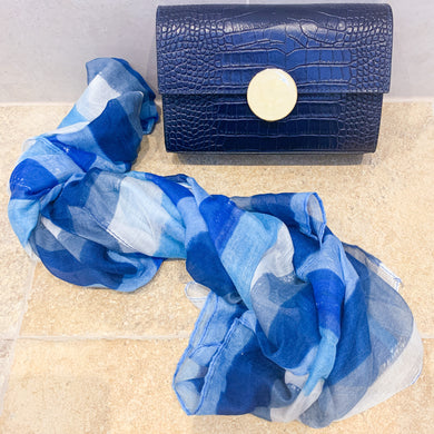 Chieti Bag and Blue Stripey Scarf