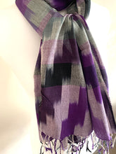 Ikat Weave Scarf - Purple