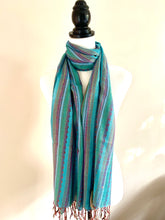 Stripe weave scarf - Marine