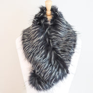 Faux Fur Collar - Grey/Black