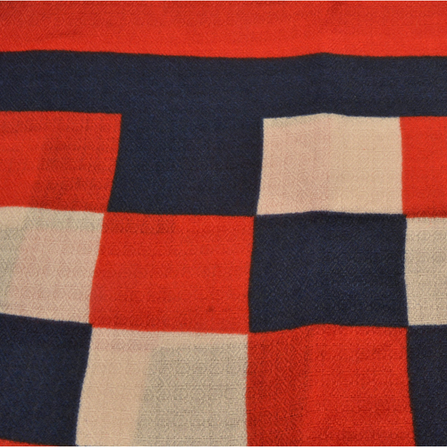 Red and Navy Chequer Scarf