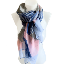Chieti Bag and Navy & Pink Stripe Scarf