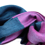 Cashmere Scarf - Navy & Purple