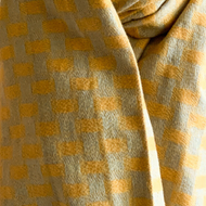 Check Fringe Scarf - Yellow & Grey
