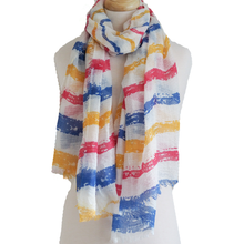 Blue, Red & Yellow Stripe Scarf