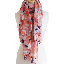 Heart Scarf - Coral and Blue