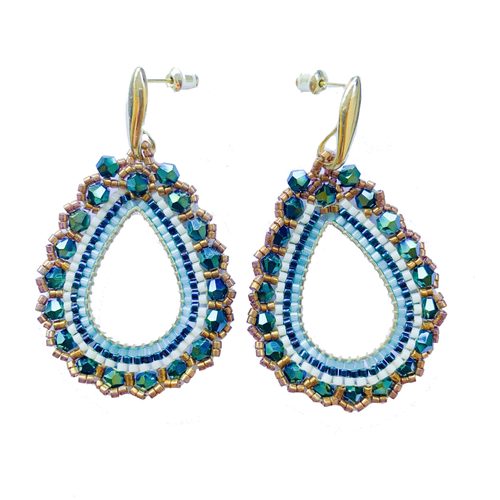 Siona Teardrop Hoop Crystal earrings